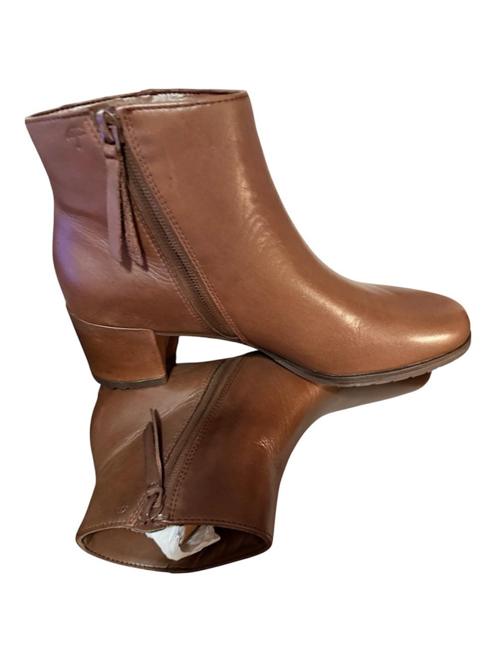 NIB Naturalizer Brown Leather Ankle Boots with Side Zip